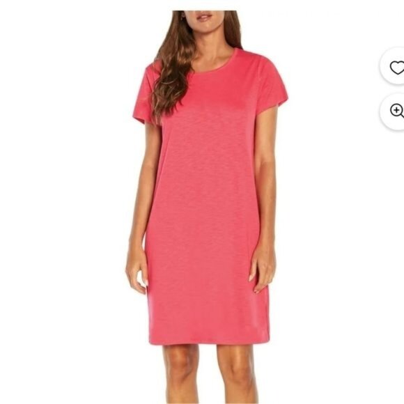 GAP Short Sleeve Crew Neck Pink T-Shirt Dress Womens Large - Picture 1 of 8